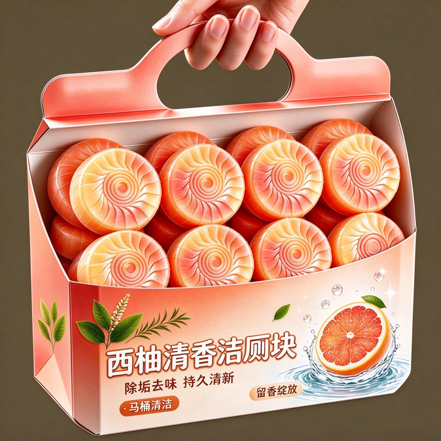 【西柚清香洁厕宝】除垢除臭厕所洁厕宝蓝泡泡香薰花香型洁厕灵