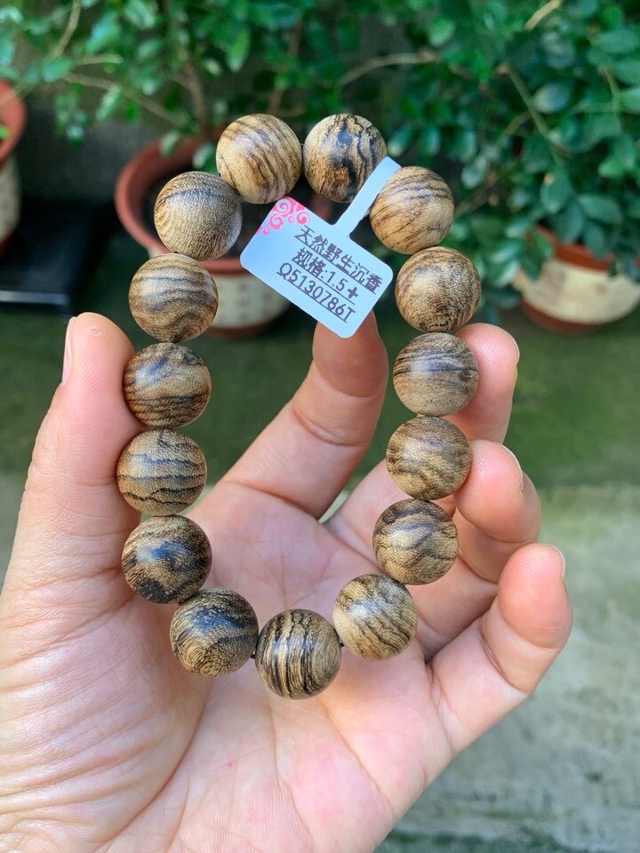 正区达拉干1.5cm八九分沉手串虎斑纹清晰乳香浓郁凉味十足珍藏品