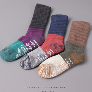 秋冬季加厚毛巾底袜子男中筒袜棉底吸汗长袜运动风日系高帮长筒袜