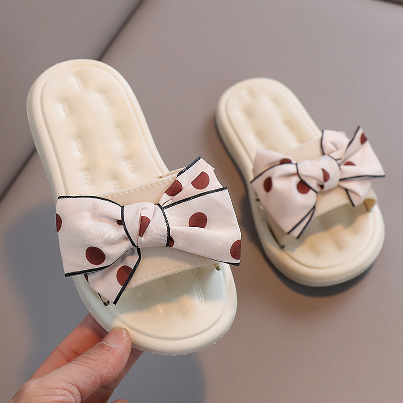 女童拖鞋新款夏季6-12岁居家儿童中大童公主蝴蝶结防滑亲子款凉拖