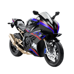 宝马S1000双R摩托车模型玩具仿真合金车男孩机车川崎h2r金属摆件