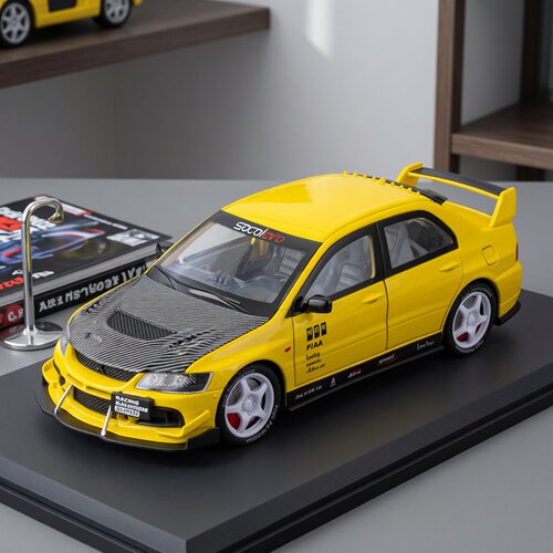 1:24大号三菱EVO IX正版合金超跑JDM翼神斯巴鲁儿童声光玩具赛车5