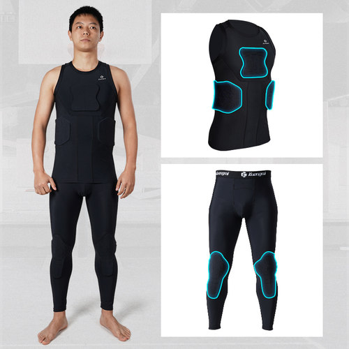 狂迷篮球防撞衣紧身裤背心护膝