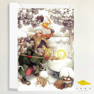 闺蜜万岁 花都开好Inge Look两个老奶奶花园系列圣诞节贺卡明信片