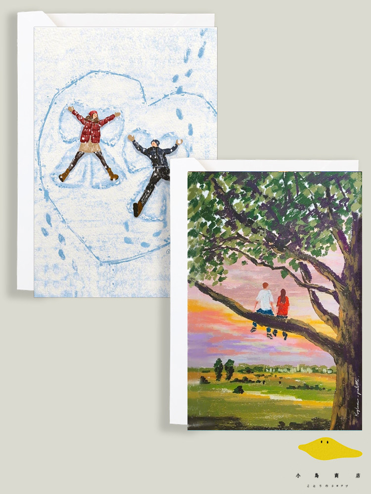 手绘电影海报明信片ins风景治愈情侣动漫学生礼物留言墙面装饰卡