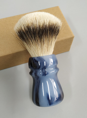 帝诗哎莎男士精选银尖特路獾毛剃须刷玛瑙色树脂手柄胡刷