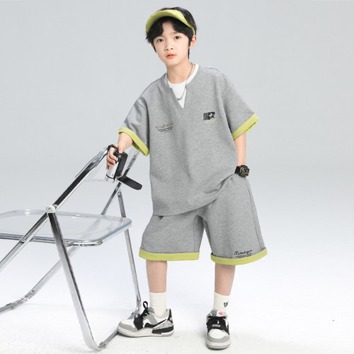 男童夏季套装短袖中大童痞帅炸街