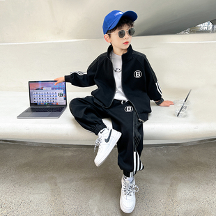 男童春装运动套装2026新款中大儿童春秋款帅气时髦男孩秋季酷帅潮