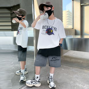 男童夏季套装2025新款儿童夏装炸街洋气男孩纯棉短袖夏款运动酷帅