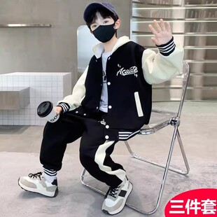 男童秋装套装2026新款儿童秋季棒球服中大童春秋款男孩潮帅气时髦