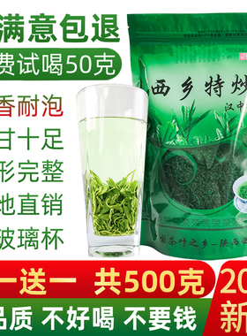 2025新茶春高山陕南绿茶陕青茶西乡特炒陕西汉中炒青茶叶浓香耐泡