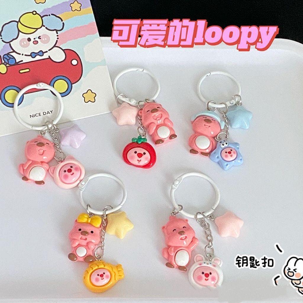创意可爱loopy露比小海狸钥匙扣书包挂件网红ins卡通闺蜜礼物挂饰