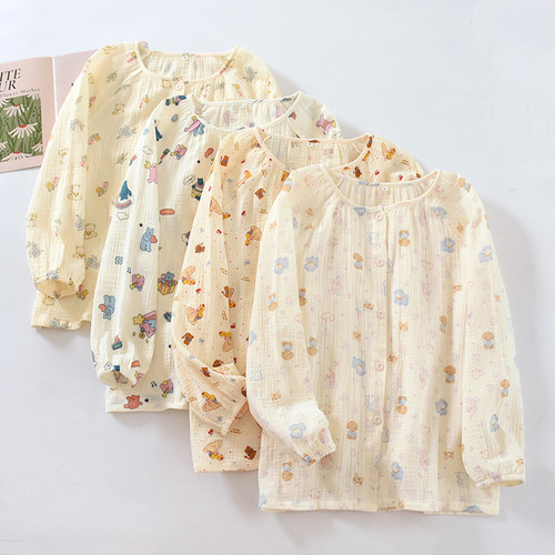 卡通睡衣上衣女春秋夏季薄款纯棉