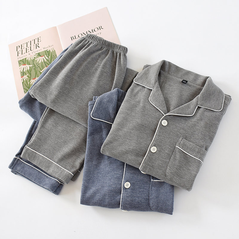 德绒睡衣男士双面薄绒宽松休闲