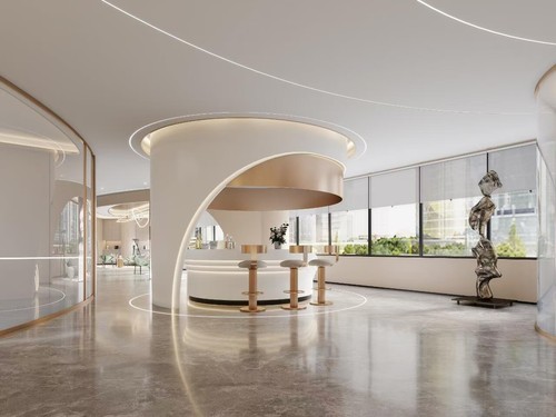 美容院装修设计 3D MAX实景效果图 全方位无死角