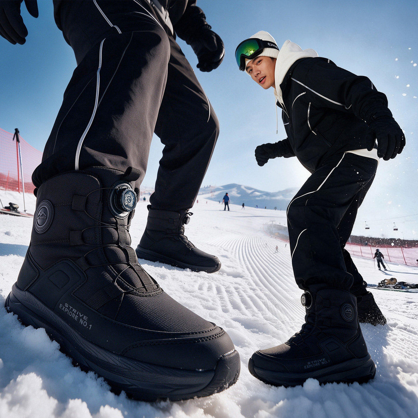 哈尔滨雪乡防寒鞋子防滑防水雪靴男士冬季男鞋加绒加厚东北雪地靴
