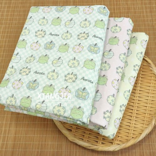 半米价 全棉8安细帆布 格纹苹果集合 包包 帆布袋 手工DIY布料