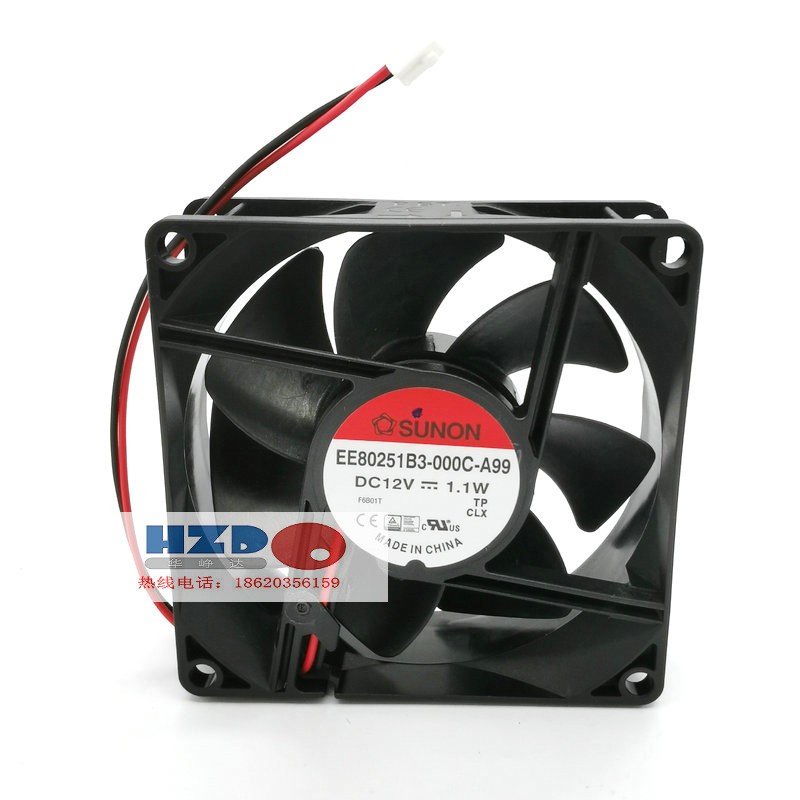 EE80251B3-000C-A99全新原装SUNON 8025 12V 1.1W散热风扇8CM