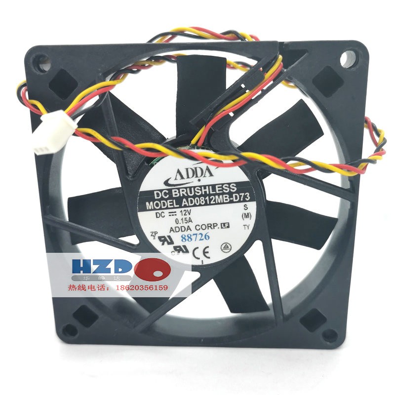 AD0812MB-D73全新原装ADDA 8015 12V 0.15A散热风扇8CM 3线