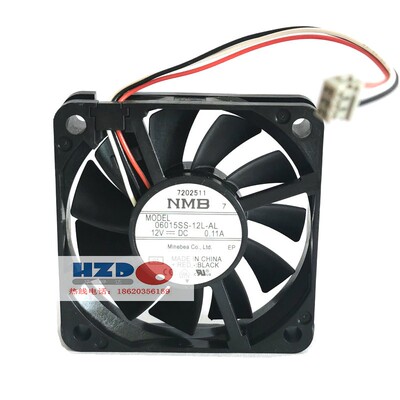 06015SS-12L-AL BL全新原装NMB 6015 12V 0.11A散热风扇6CM3线