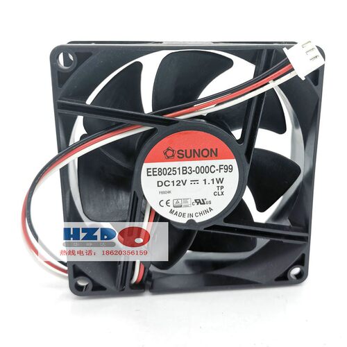 EE80251B3-000C-F99 A99全新原装SUNON 8025 12V 1.1W散热风扇8CM