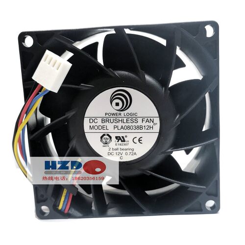 动力双滚珠8038 12V 0.72A PLA08038B12H机箱散热风扇HZDO大风量