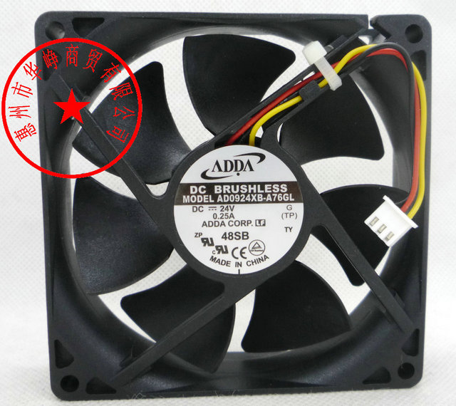 全新原装ADDA 9225 24V 0.25A AD0924XB-A76GL散热风扇3线双滚珠