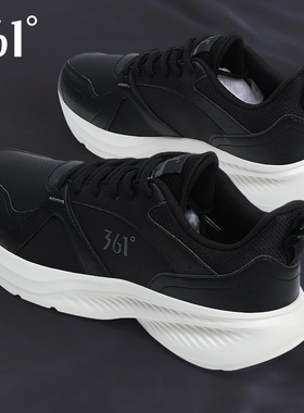 361跑步鞋男款冬季新款防水减震软底防滑雨天黑色革面登山运动鞋