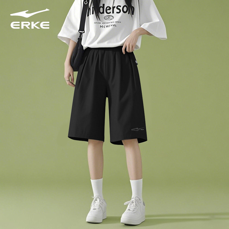 鸿星尔克运动短裤女款2026夏季新款外穿舒适宽松休闲速干五分裤子