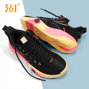 361AG凌空3篮球鞋男鞋春季新款透气青少年轻量减震防滑黑色运动鞋