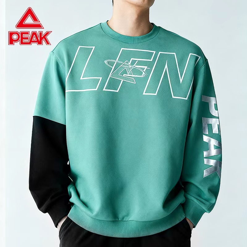 匹克男款百搭青少年长袖宽松圆领