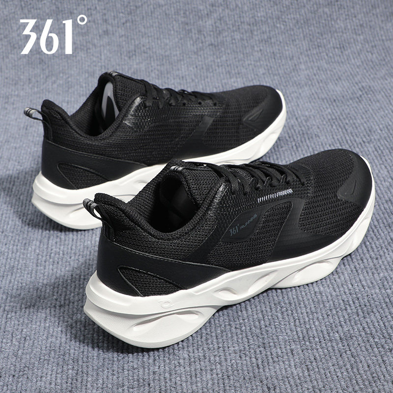 361运动鞋男鞋2026春季新款官方旗舰店黑色透气网面软底跑步鞋子