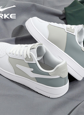 鸿星尔克板鞋男鞋2025冬季新款白色厚底青少年休闲厚底运动小白鞋