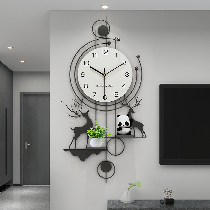 客厅挂画 画艺术装饰画 画电视背景墙壁沙发2025新款饭厅创意钟挂