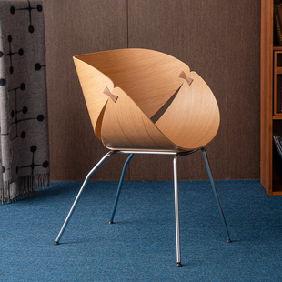 SIDE 简约北欧轻奢办公椅餐椅单人椅化妆椅 银杏椅