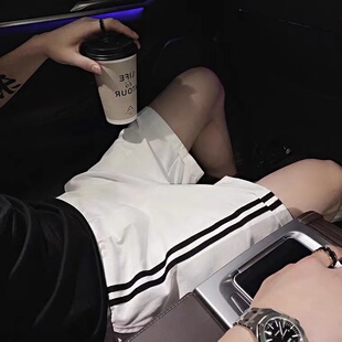 社会精神小伙修身短裤男潮流百搭三分裤速干运动中裤潮流沙滩裤子