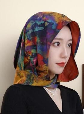 2025新款防晒丝巾帽香云纱