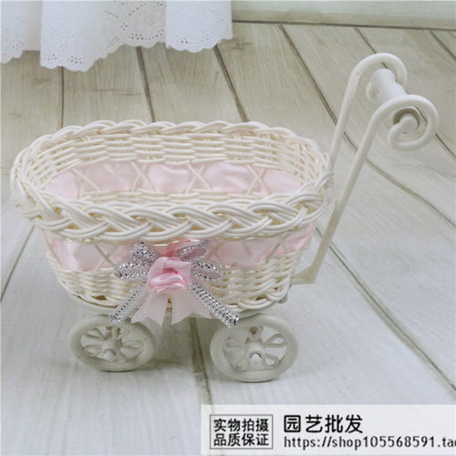 可爱装饰小自行车藤编铁艺花篮