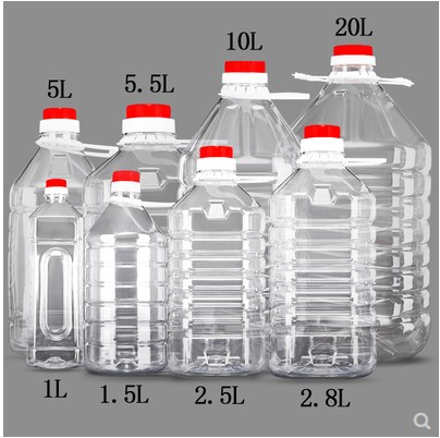 1L1.5L2.5L5L10升20升塑料油壶PET酒壶油瓶油桶高透明塑料壶斤装 家庭/个人清洁工具 水桶 原图主图