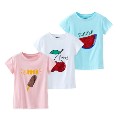 亮片可翻转短袖衫欧美卡通T恤7折