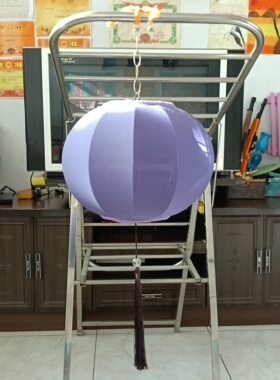 户外防水防晒紫色圆灯笼中式灯笼景区民宿街道美陈装饰30厘米灯笼