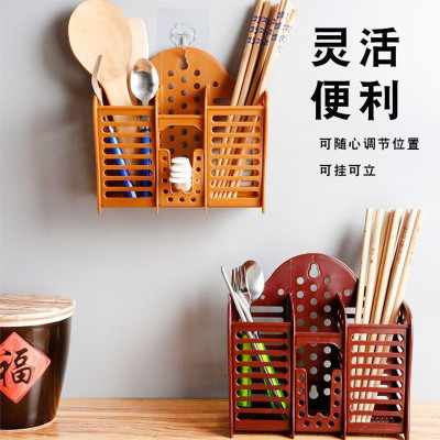 筷子篓置物架壁挂式免打孔沥水筷子笼筒家用北欧筷勺子刀架收纳盒