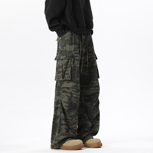 休闲裤 潮流大码 迷彩裤 多口袋工装 青年男式 男春秋季 直筒长裤 子 裤