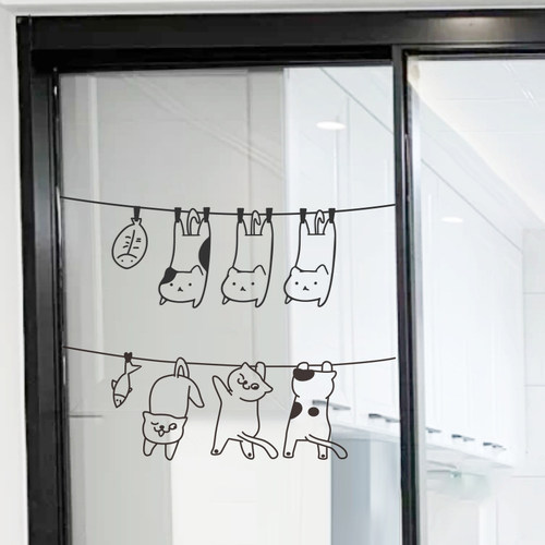猫咪玻璃贴纸个性美化装饰