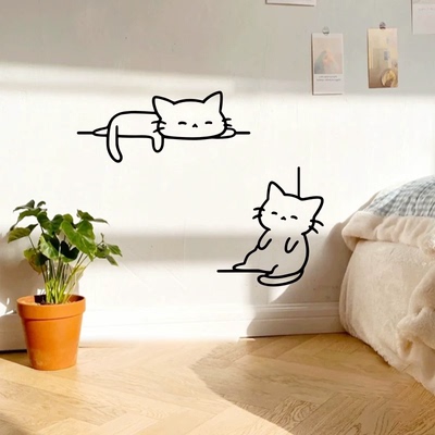 猫咖创意墙贴床头装饰贴纸