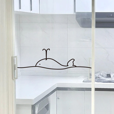 透明玻璃门装饰腰线防撞贴纸