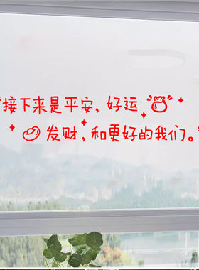 贴纸店铺玻璃文艺文字墙贴纸