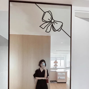 蝴蝶结创意简约玻璃贴纸试衣镜服装店镜子装饰贴圣诞新年橱窗布置