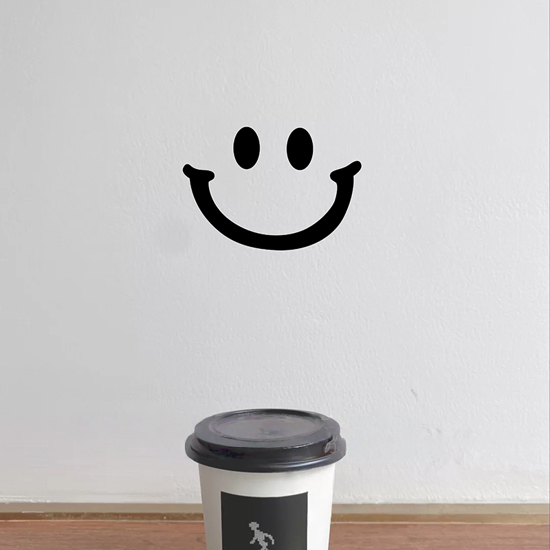 笑脸 ins风简约图案客厅服装奶茶甜品店铺镜子玻璃墙面装饰贴纸,家居饰品,文化墙贴,淘宝优惠券,粉丝福利购,淘宝优惠卷