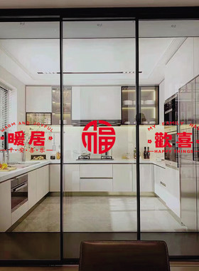 福字门贴中国新年春节贴纸喜庆玻璃推拉门贴纸窗花暖居欢喜墙贴画